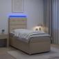 Preview: Boxspringbett mit Matratze mit Kopfteil Creme 90 x 190 cm Stoff