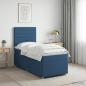 Preview: ARDEBO.de - Boxspringbett mit Matratze mit Kopfteil Blau 90 x 200 cm Stoff