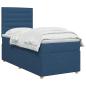 Preview: Boxspringbett mit Matratze mit Kopfteil Blau 90 x 200 cm Stoff