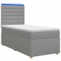 Preview: Boxspringbett mit Matratze Hellgrau 100 x 200 cm Stoff