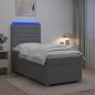 Preview: Boxspringbett mit Matratze Hellgrau 100 x 200 cm Stoff