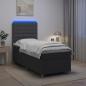 Preview: ARDEBO.de - Boxspringbett mit Matratze Dunkelgrau 100 x 200 cm Stoff