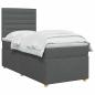 Preview: Boxspringbett mit Matratze Dunkelgrau 100 x 200 cm Stoff
