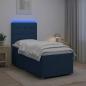 Preview: ARDEBO.de - Boxspringbett mit Matratze mit Kopfteil Blau 100 x 200 cm Stoff