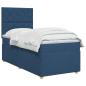 Preview: Boxspringbett mit Matratze mit Kopfteil Blau 100 x 200 cm Stoff