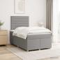 Preview: ARDEBO.de - Boxspringbett mit Matratze Hellgrau 120 x 200 cm Stoff