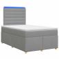 Preview: Boxspringbett mit Matratze Hellgrau 120 x 200 cm Stoff