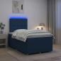 Preview: ARDEBO.de - Boxspringbett mit Matratze mit Kopfteil Blau 120 x 200 cm Stoff
