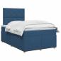 Preview: Boxspringbett mit Matratze mit Kopfteil Blau 120 x 200 cm Stoff
