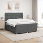 Preview: Boxspringbett mit Matratze Dunkelgrau 140 x 190 cm Stoff