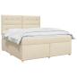Preview: Boxspringbett mit Matratze Creme 140 x 190 cm Stoff