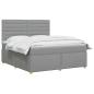 Preview: Boxspringbett mit Matratze Hellgrau 140 x 200 cm Stoff