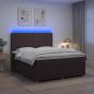 Preview: ARDEBO.de - Boxspringbett mit Matratze Dunkelbraun 140 x 200 cm Stoff