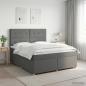 Preview: ARDEBO.de - Boxspringbett mit Matratze Dunkelgrau 160 x 200 cm Stoff