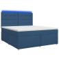 Preview: Boxspringbett mit Matratze mit Kopfteil Blau 160 x 200 cm Stoff