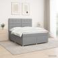 Preview: ARDEBO.de - Boxspringbett mit Matratze Hellgrau 180 x 200 cm Stoff