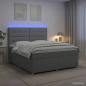 Preview: Boxspringbett mit Matratze Hellgrau 180 x 200 cm Stoff