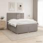 Preview: ARDEBO.de - Boxspringbett mit Matratze Taupe 180 x 200 cm Stoff