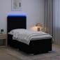 Preview: ARDEBO.de - LED Boxspringbett mit Matratze Schwarz 80 x 200 cm Stoff