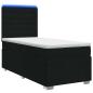 Preview: LED Boxspringbett mit Matratze Schwarz 80 x 200 cm Stoff