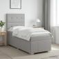 Preview: LED Boxspringbett mit Matratze Hellgrau 80 x 200 cm Stoff