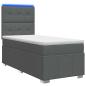 Preview: LED Boxspringbett mit Matratze Dunkelgrau 80 x 200 cm Stoff