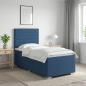 Preview: ARDEBO.de - LED Boxspringbett mit Matratze Blau 90 x 200 cm Stoff