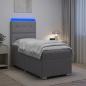 Preview: ARDEBO.de - LED Boxspringbett mit Matratze Hellgrau 90 x 200 cm Stoff
