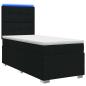 Preview: LED Boxspringbett mit Matratze Schwarz 90 x 200 cm Stoff