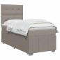 Preview: LED Boxspringbett mit Matratze Taupe 90 x 200 cm Stoff
