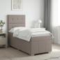 Preview: LED Boxspringbett mit Matratze Taupe 90 x 200 cm Stoff