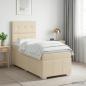 Preview: LED Boxspringbett mit Matratze Creme 90 x 200 cm Stoff
