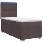 Preview: LED Boxspringbett mit Matratze Dunkelbraun 100 x 200 cm Stoff