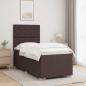 Preview: LED Boxspringbett mit Matratze Dunkelbraun 100 x 200 cm Stoff