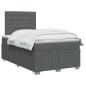 Preview: LED Boxspringbett mit Matratze Dunkelgrau 120 x 190 cm Stoff