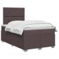 Preview: LED Boxspringbett mit Matratze Dunkelbraun 120 x 190 cm Stoff