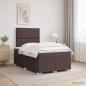 Preview: LED Boxspringbett mit Matratze Dunkelbraun 120 x 190 cm Stoff