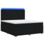 Preview: LED Boxspringbett mit Matratze Schwarz 180 x 200 cm Stoff