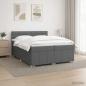 Preview: LED Boxspringbett mit Matratze Dunkelgrau 200 x 200 cm Stoff
