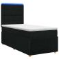 Preview: LED Boxspringbett mit Matratze Schwarz 80 x 200 cm Stoff