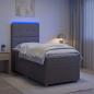 Preview: ARDEBO.de - LED Boxspringbett mit Matratze Taupe 80 x 200 cm Stoff