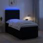 Preview: ARDEBO.de - LED Boxspringbett mit Matratze Schwarz 90 x 190 cm Stoff