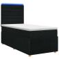 Preview: LED Boxspringbett mit Matratze Schwarz 90 x 190 cm Stoff