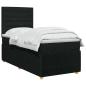 Preview: LED Boxspringbett mit Matratze Schwarz 90 x 190 cm Stoff