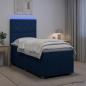 Preview: ARDEBO.de - LED Boxspringbett mit Matratze Blau 100 x 200 cm Stoff