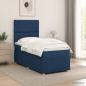 Preview: LED Boxspringbett mit Matratze Blau 100 x 200 cm Stoff