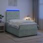 Preview: ARDEBO.de - LED Boxspringbett mit Matratze Hellgrau 120 x 190 cm Samt