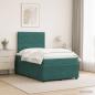 Preview: ARDEBO.de - LED Boxspringbett mit Matratze Dunkelgrün 120 x 190 cm Samt
