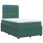Preview: LED Boxspringbett mit Matratze Dunkelgrün 120 x 190 cm Samt