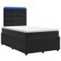 Preview: LED Boxspringbett mit Matratze Schwarz 120 x 190 cm Samt